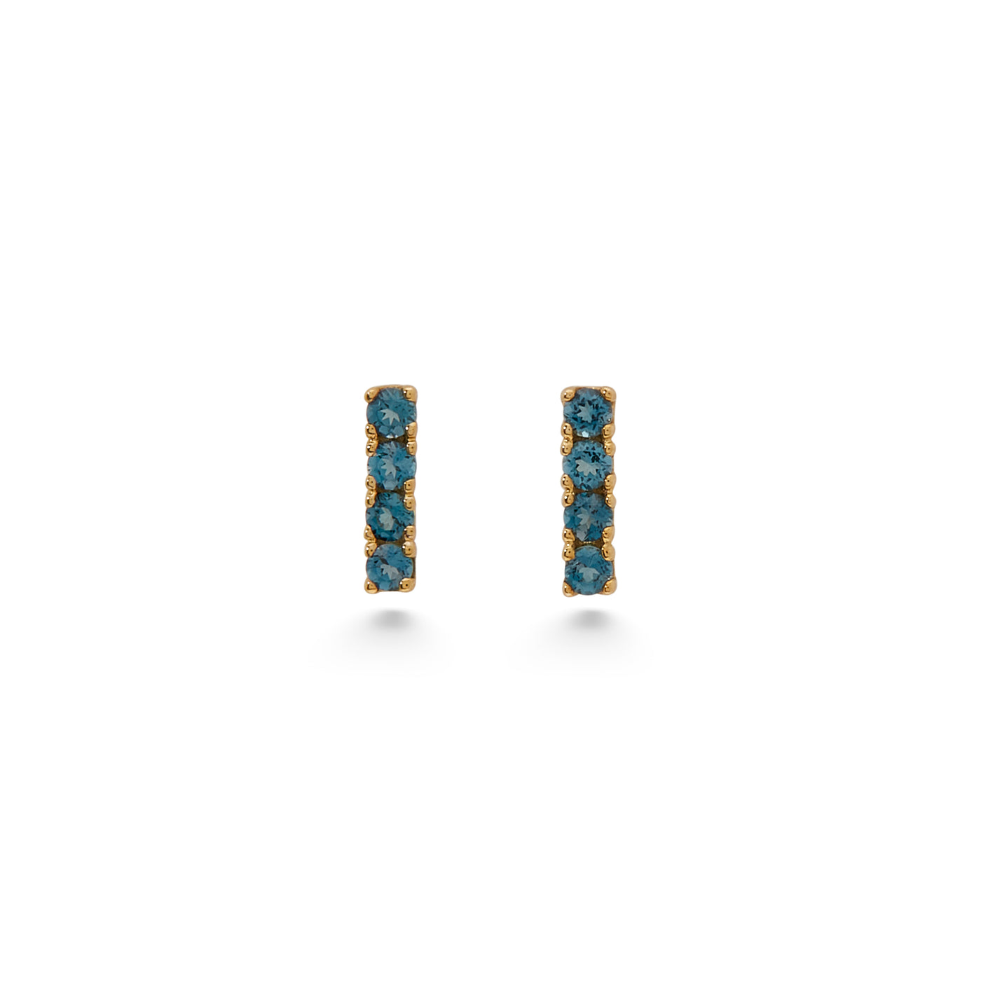 Bar Stud Baguette Earrings - Topaz