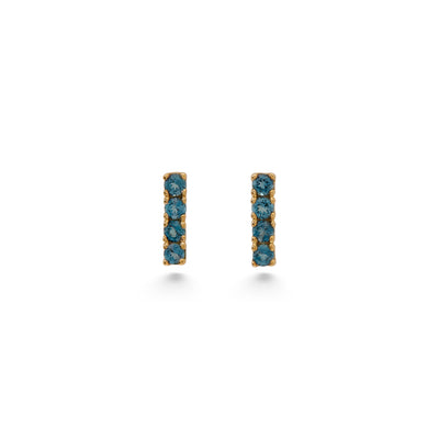 Bar Stud Baguette Earrings - Topaz